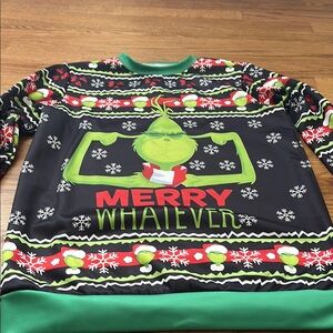 Merry Whatever Grinch Sweater - Black and Green
